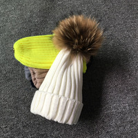 Zimowa marka kobiet futrzany pompon Poms kapelusz zimowy kapelusz dla kobiet dziewczyny kapelusz czapki z dzianiny czapka kapelusz grube kobiety Skullies czapki 4